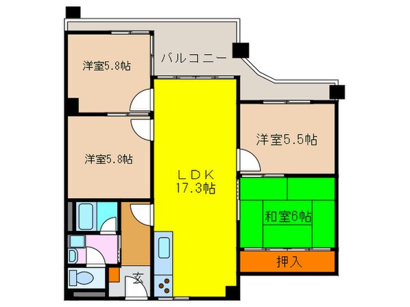 メゾンドゥアテリアの物件間取画像